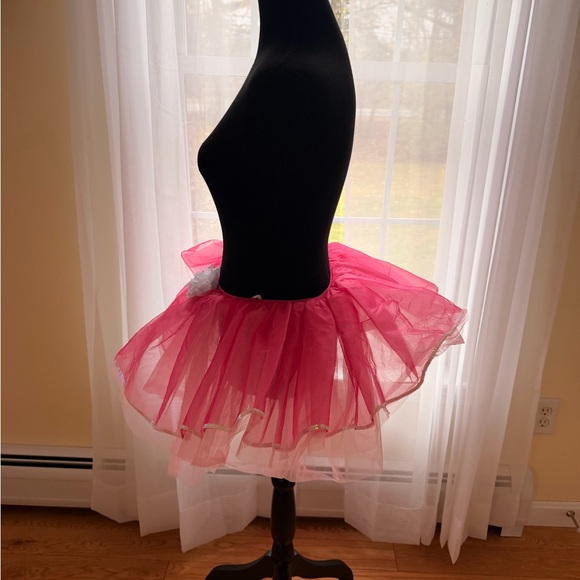 Revolution Pink Tulle Mini Skirt with White Floral Detail - Picture 2 of 8